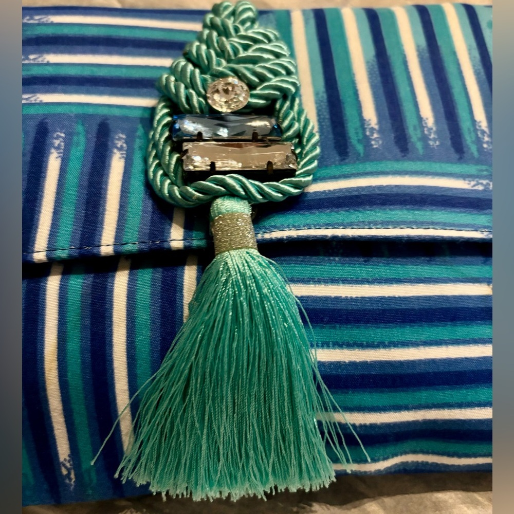 Hand Crafted Blue clutch bag